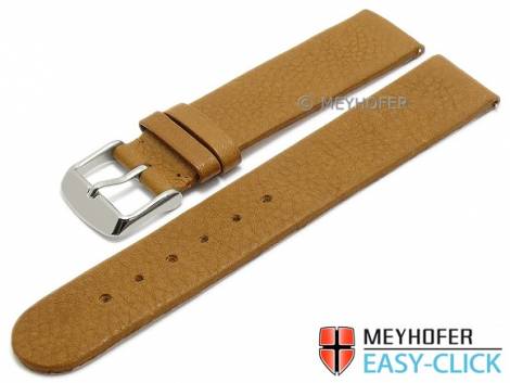 Watch strap Meyhofer EASY-CLICK -Albany- 22mm brown leather vegetable tanned without stitching (width of buckle 22 mm) - Bild vergr��ern 