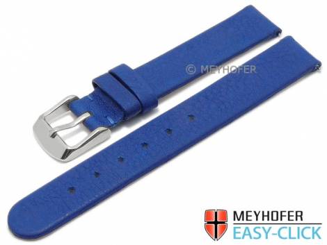 Watch strap Meyhofer EASY-CLICK -Albany- 14mm blue leather vegetable tanned without stitching (width of buckle 14 mm) - Bild vergr��ern 