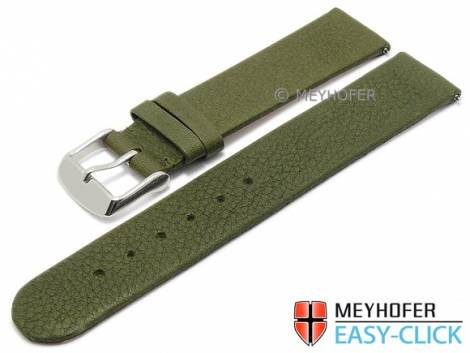 Watch strap Meyhofer EASY-CLICK -Albany- 22mm olive leather vegetable tanned without stitching (width of buckle 22 mm) - Bild vergr��ern 