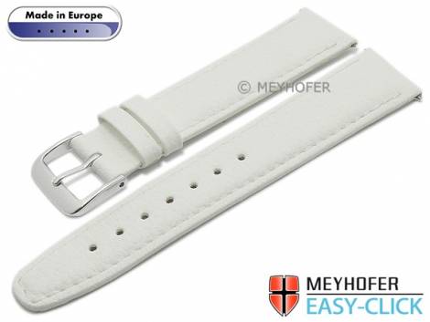 Meyhofer EASY-CLICK watch strap -Save- 24mm white synthetic leather like stitched (width of buckle 20 mm) - Bild vergr��ern 