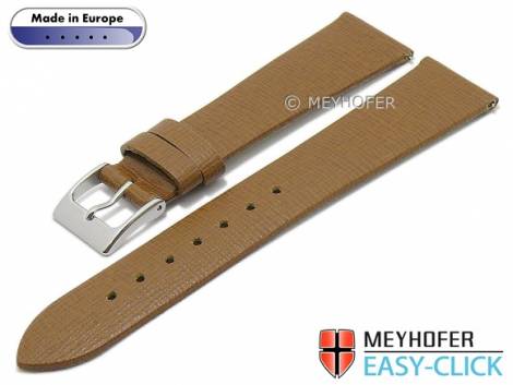 Meyhofer EASY-CLICK watch strap -Garda- 16mm light brown leather Saffiano structure (width of buckle 14 mm) - Bild vergrern 