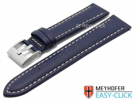 Meyhofer EASY-CLICK watch strap -Warnick- 24mm dark blue Lorica light stitching (width of buckle 22 mm) - Bild vergr��ern 