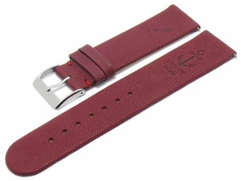 Meyhofer EASY-CLICK watch strap -Zermatt - Motif Anchor- 22mm bordeaux goat leather grained (width of buckle 22 mm) - Bild vergrern 