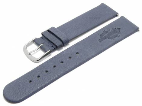 Meyhofer EASY-CLICK watch strap -Zermatt - Motif Cactus- 22mm blue goat leather grained (width of buckle 22 mm) - Bild vergr��ern 
