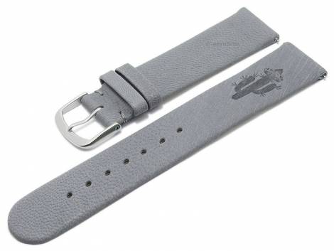 Meyhofer EASY-CLICK watch strap -Zermatt - Motif Cactus- 22mm light grey goat leather grained (width of buckle 22 mm) - Bild vergr��ern 