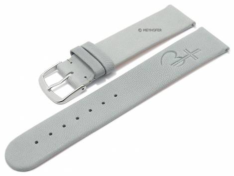 Meyhofer EASY-CLICK watch strap -Zermatt - Motif Cross with Heart- 20mm light grey goat leather (width of buckle 20 mm) - Bild vergr��ern 