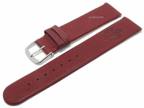 Meyhofer EASY-CLICK watch strap -Zermatt - Motif Lily- 20mm bordeaux goat leather grained (width of buckle 20 mm) - Bild vergr��ern 