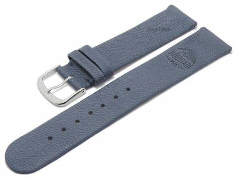 Meyhofer EASY-CLICK watch strap -Zermatt - Motif Mountain- 22mm blue goat leather grained (width of buckle 22 mm) - Bild vergrern 