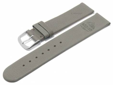 Meyhofer EASY-CLICK watch strap -Zermatt - Motif Mountain- 22mm grey brown goat leather grained (width of buckle 22 mm) - Bild vergrern 