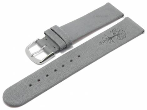 Meyhofer EASY-CLICK watch strap -Zermatt - Motif Tree- 20mm light grey goat leather grained (width of buckle 20 mm) - Bild vergr��ern 