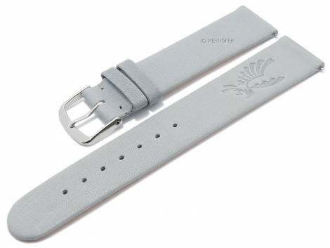Meyhofer EASY-CLICK watch strap -Zermatt - Motif Eagle- 22mm light grey goat leather grained (width of buckle 22 mm) - Bild vergr��ern 