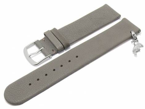 Meyhofer EASY-CLICK watch strap -Zermatt - Charm Toucan- 22mm light grey goat leather grained (width of buckle 22 mm) - Bild vergrern 