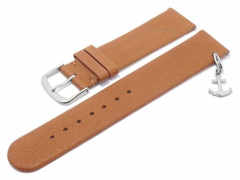 Meyhofer EASY-CLICK watch strap -Zermatt - Charm Anchor- 22mm light brown goat leather grained (width of buckle 22 mm) - Bild vergr��ern 