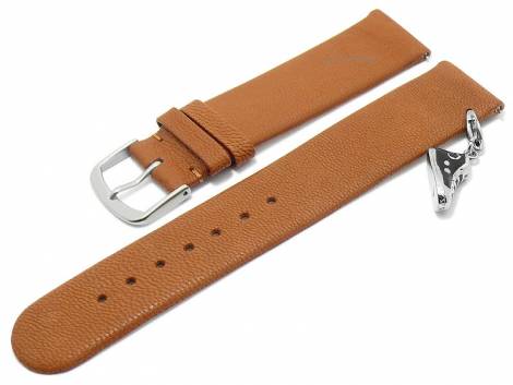 Meyhofer EASY-CLICK watch strap -Zermatt - Charm Shoe- 18mm light brown goat leather grained (width of buckle 18 mm) - Bild vergrern 