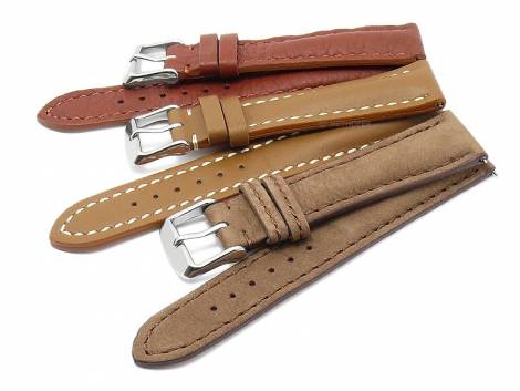 EASY-CHANGE watch strap set 3pcs CASUAL TRIO 18mm light brown leather by MEYHOFER EASY-CLICK - Bild vergr��ern 