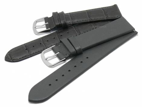 EASY-CHANGE watch strap set 2pcs CLASSIC DUO 16mm dark grey leather by MEYHOFER EASY-CLICK - Bild vergr��ern 