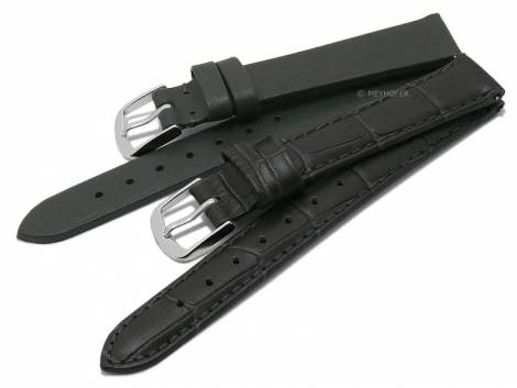 EASY-CHANGE watch strap set 2pcs CLASSIC DUO 14mm dark grey leather by MEYHOFER EASY-CLICK - Bild vergrern 
