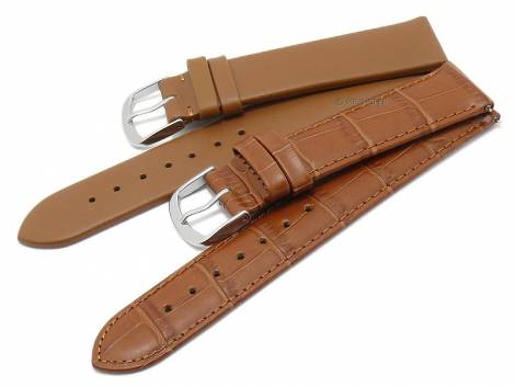 EASY-CHANGE watch strap set 2pcs CLASSIC DUO 20mm light brown leather by MEYHOFER EASY-CLICK - Bild vergrern 