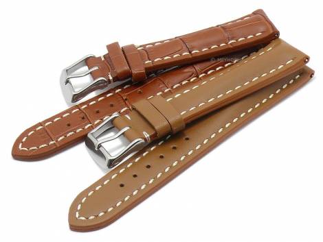 EASY-CHANGE watch strap set 2pcs CASUAL DUO 20mm light brown leather by MEYHOFER EASY-CLICK - Bild vergr��ern 