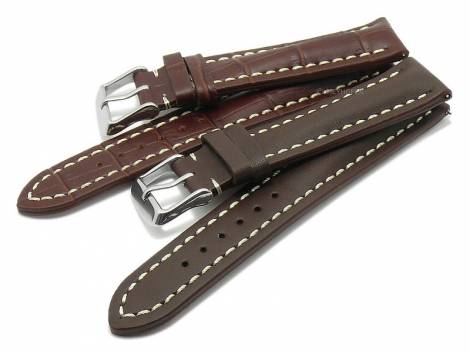 EASY-CHANGE watch strap set 2pcs CASUAL DUO 22mm dark brown leather by MEYHOFER EASY-CLICK - Bild vergrern 