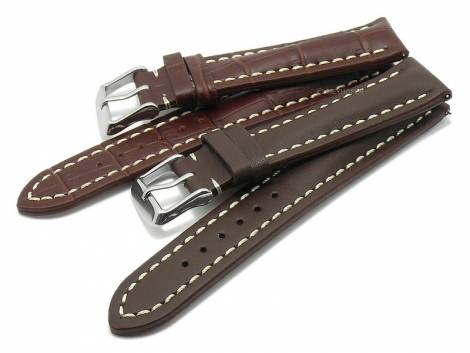 EASY-CHANGE watch strap set 2pcs CASUAL DUO 20mm dark brown leather by MEYHOFER EASY-CLICK - Bild vergrern 