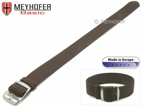 Basic watch strap -Atmore- 18mm dark brown perlon/textile one piece strap - Bild vergr��ern 