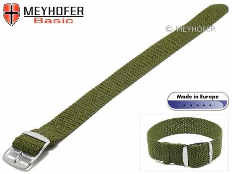 Basic watch strap -Atmore- 16mm oliv green perlon/textile one piece strap - Bild vergr��ern 