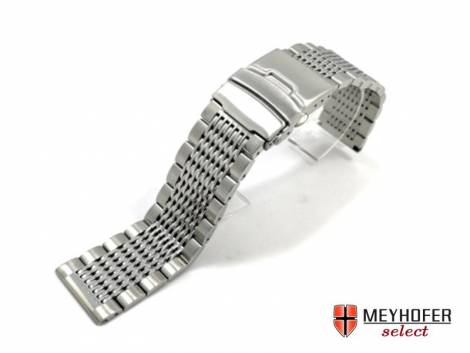 Watch strap -Siscia- 22mm stainless steel solid partly polished by MEYHOFER - Bild vergr��ern 