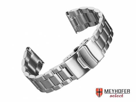 Watch strap -Agram- 22mm stainless steel solid partly polished by MEYHOFER - Bild vergr��ern 