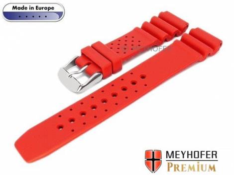 Watch band -Atlantis- 22mm red caoutchouc by MEYHOFER (width of buckle 20 mm) - Bild vergr��ern 