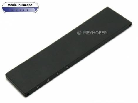 Watch strap half 24mm black caoutchouc smooth matt by MEYHOFER (width of buckle 20 mm) - Bild vergrern 