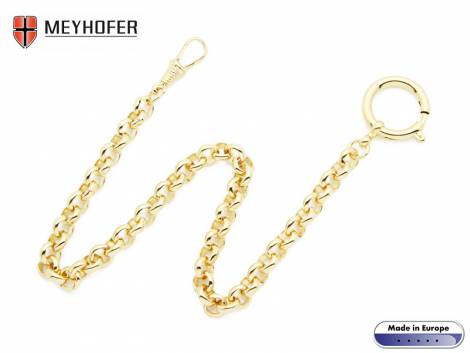 Pocket watch chain -Hellerau- golden stainless steel pea chain large links by MEYHOFER - Bild vergrern 