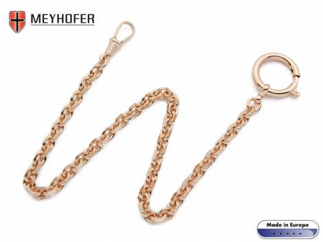 Pocket watch chain -Pillnitz- ros� golden stainless steel anchor chain small links by MEYHOFER - Bild vergr��ern 