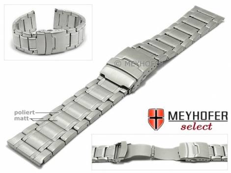 Watch strap -Brantford- 26mm stainless steel massiv look partly polished by MEYHOFER - Bild vergr��ern 
