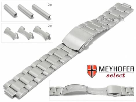 Watch strap -Alliston- 18-20-22mm stainless steel brushed with curved ends by MEYHOFER - Bild vergr��ern 