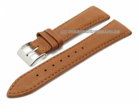 Watch strap -Ribamar- 24mm light brown calf nappa leather stitched MEYHOFER (width of buckle 20 mm) - Bild vergr��ern 