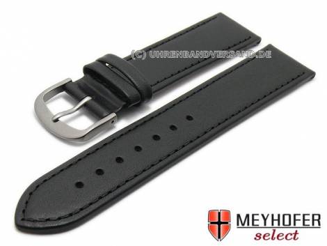 Watch strap -Kattavia- 16mm black titanium buckle nappa leather by MEYHOFER (width of buckle 14 mm) - Bild vergrern 