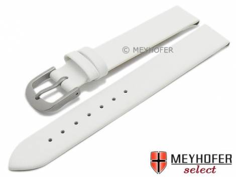 Watch strap -Nantes- 14mm white calf nappa leather with titanium buckle smooth by MEYHOFER (width of buckle 14 mm) - Bild vergrern 