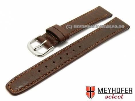 Watch strap -Avintes- 14mm dark brown leather grained by MEYHOFER (width of buckle 12 mm) - Bild vergr��ern 