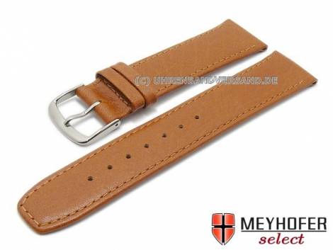 Watch strap -Avintes- 18mm light brown leather grained by MEYHOFER (width of buckle 16 mm) - Bild vergr��ern 