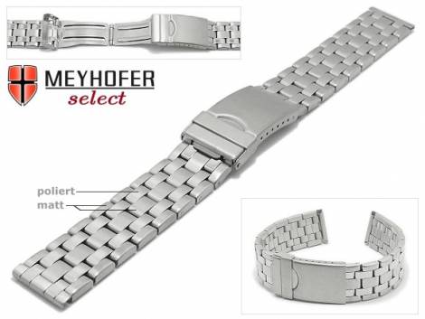 Watch strap -Kolberg- 18mm stainless steel folded partly polished by MEYHOFER - Bild vergr��ern 