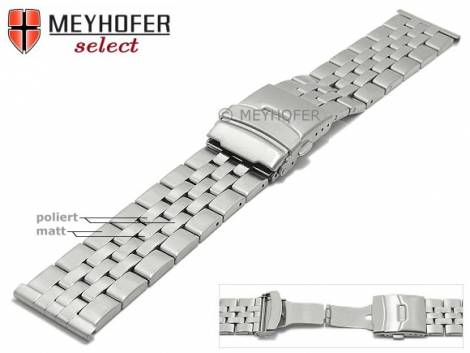 Watch strap -Graz- 26mm stainless steel folded partly polished by MEYHOFER - Bild vergr��ern 
