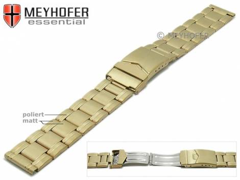 Watch strap -Kingman- 18mm golden stainless steel folded partly polished by MEYHOFER - Bild vergr��ern 