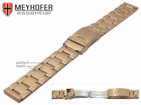 Watch strap -Kingman- 18mm ros� golden stainless steel folded partly polished by MEYHOFER - Bild vergr��ern 