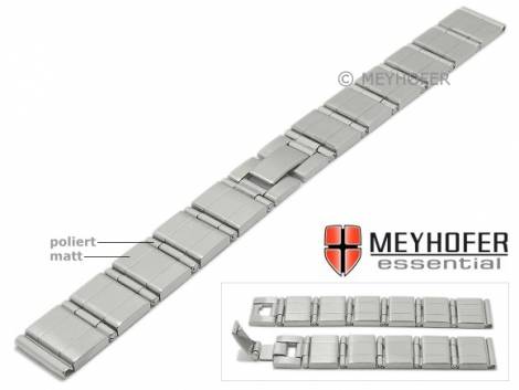 Watch strap -Burlington- 14mm stainless steel partly polished by MEYHOFER - Bild vergr��ern 