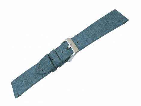 Watch strap -Boulder- 20mm blue from pineapple fibers VEGAN matt by MEYHOFER (width of buckle 18 mm) - Bild vergr��ern 