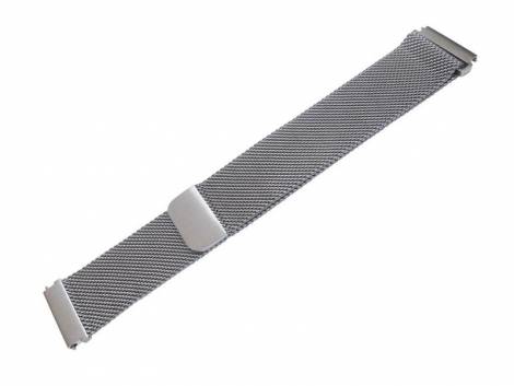 Meyhofer EASY-CLICK watch strap -Greensburg- 22mm silver mesh fine structure with magnetic clasp - Bild vergrern 