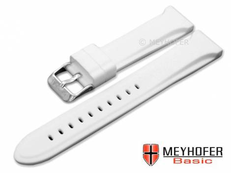 MEYHOFER Basic watch strap -Peoria- 18mm white silicone smooth matt (width of buckle 16 mm) - Bild vergr��ern 