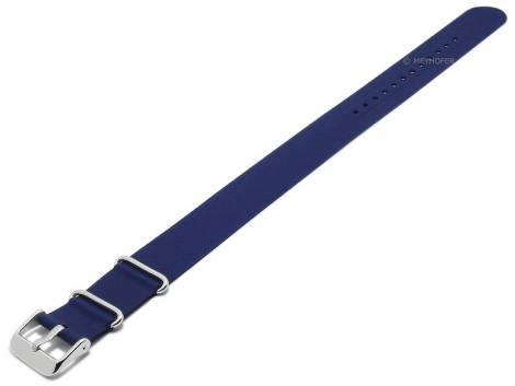 Watch strap -Durango- 22mm dark blue silicone one-piece strap in NATO style by MEYHOFER - Bild vergr��ern 