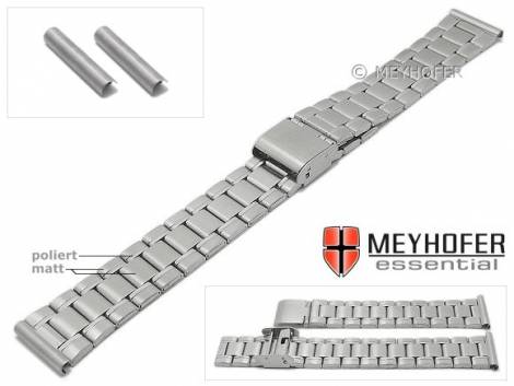 Watch strap -Wilkinsburg- 18-20mm stainless steel folded multiple ends partly polished by MEYHOFER - Bild vergrern 